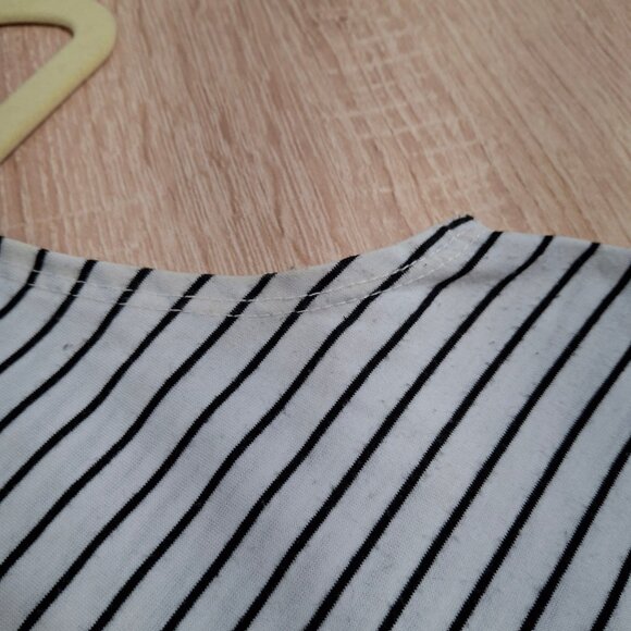 Cleo Blu A-Line Striped Swing Dress Size M Round Neck Sleeveless Stretch Jersey - Picture 4 of 14